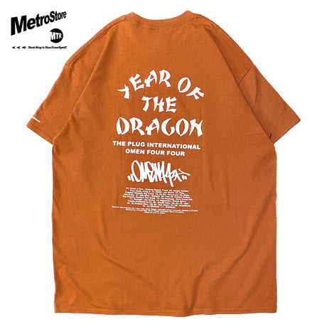 "PLUG INTERNATIONAL" US COTTON 6oz S/S Tee　TexasOrange
