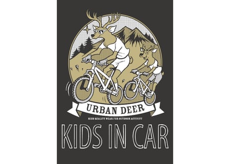 URBAN DEER KIDS IN CAR マグネットステッカー