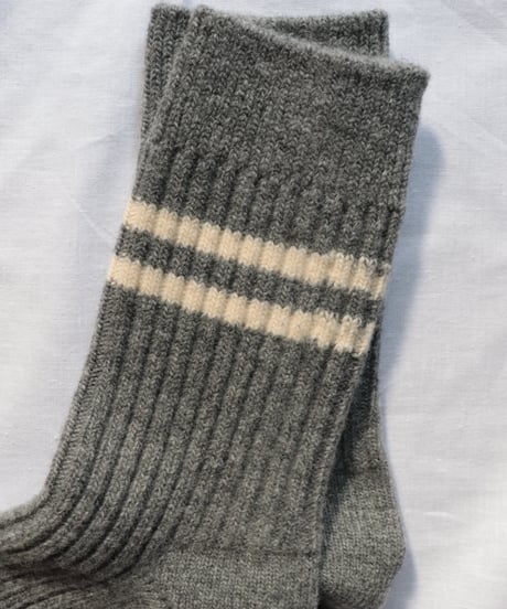 MERINO LAMBS WOOL STRIPE SOCKS     [ROTOTO]