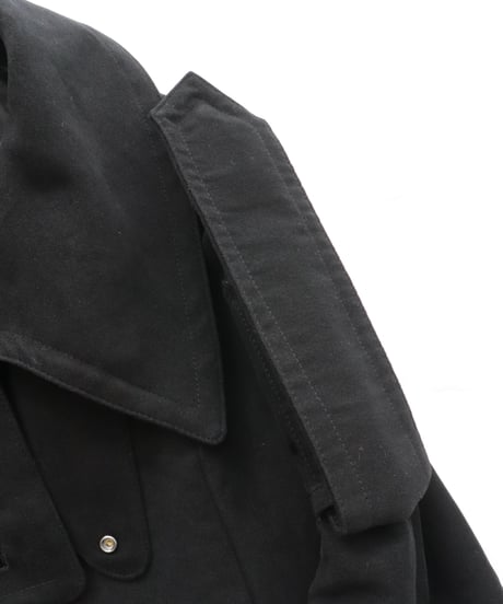 Cotton Moleskin Mid Length Trench     [Robes&Confections]