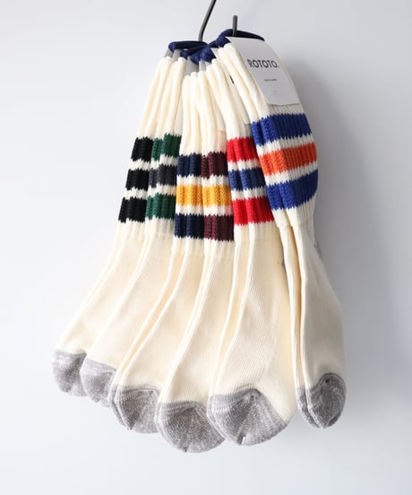 COARSE RIBBED OLDSCHOOL CREW SOCKS      [ROTOTO]