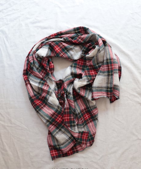 Checked Gauze Stole     [Véritécoeur]