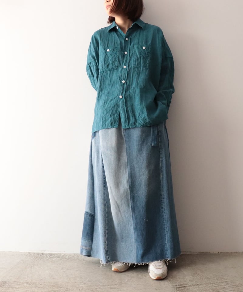 【極美/2.8万】ARTE POVERA リメイク ユーロアーミー ワイドシャツ リネンワイド ワークSH [ARTE POVERA] | NowN
