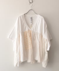 ギルダン RE-インドサリーパッチワークギャザーT     [ARTEPOVERA]