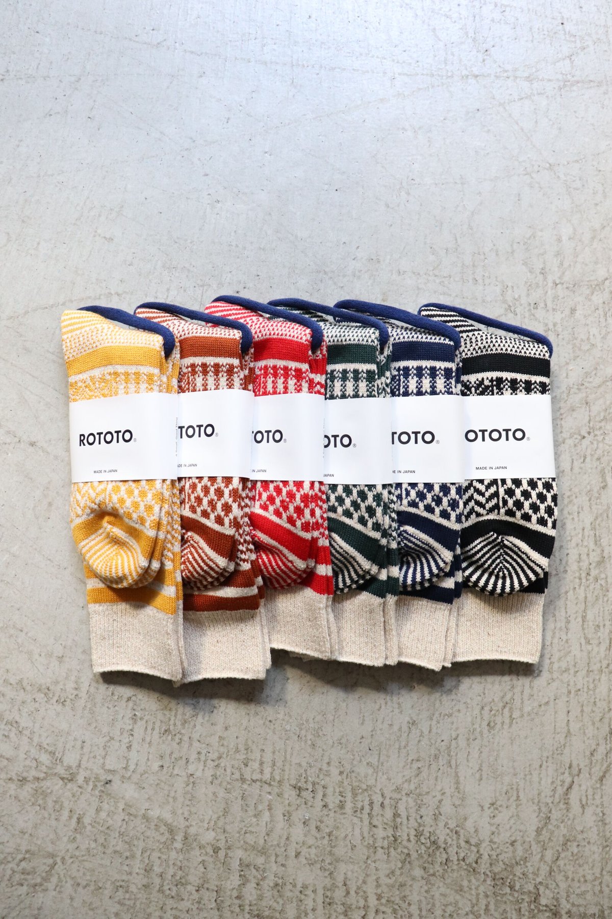MULTI JACQUARD CREW SOCKS [ROTOTO] | NowN