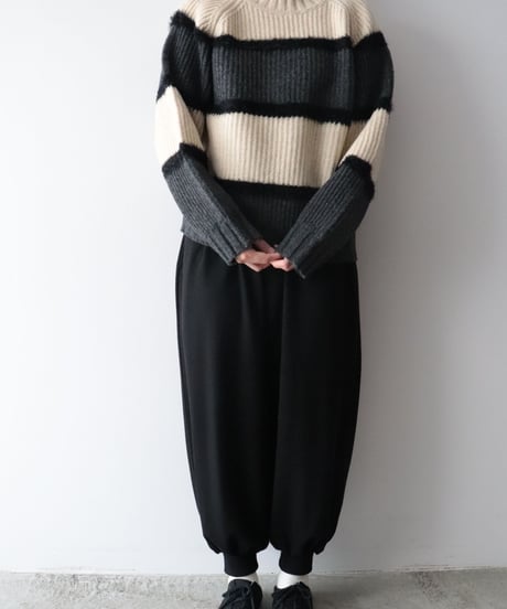 Super Comeback Lamb's Wool Multi Border Knit     [Robes&Confections]