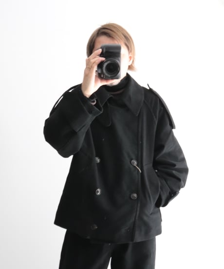 Cotton Moleskin Mid Length Trench     [Robes&Confections]