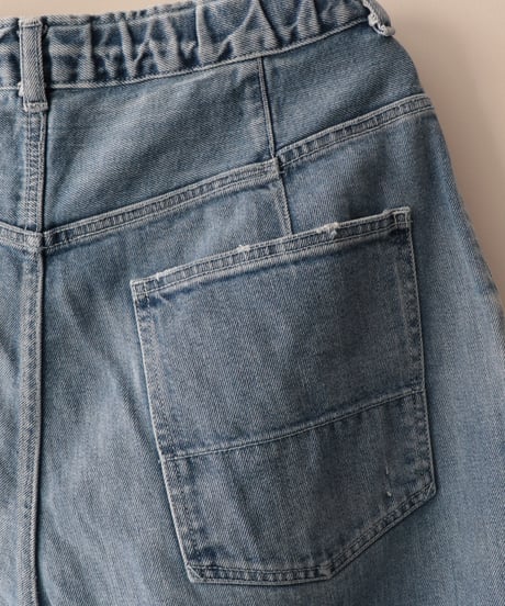 12OZ デニム ２タックワイドダメージ加工     [ARTEPOVERA]
