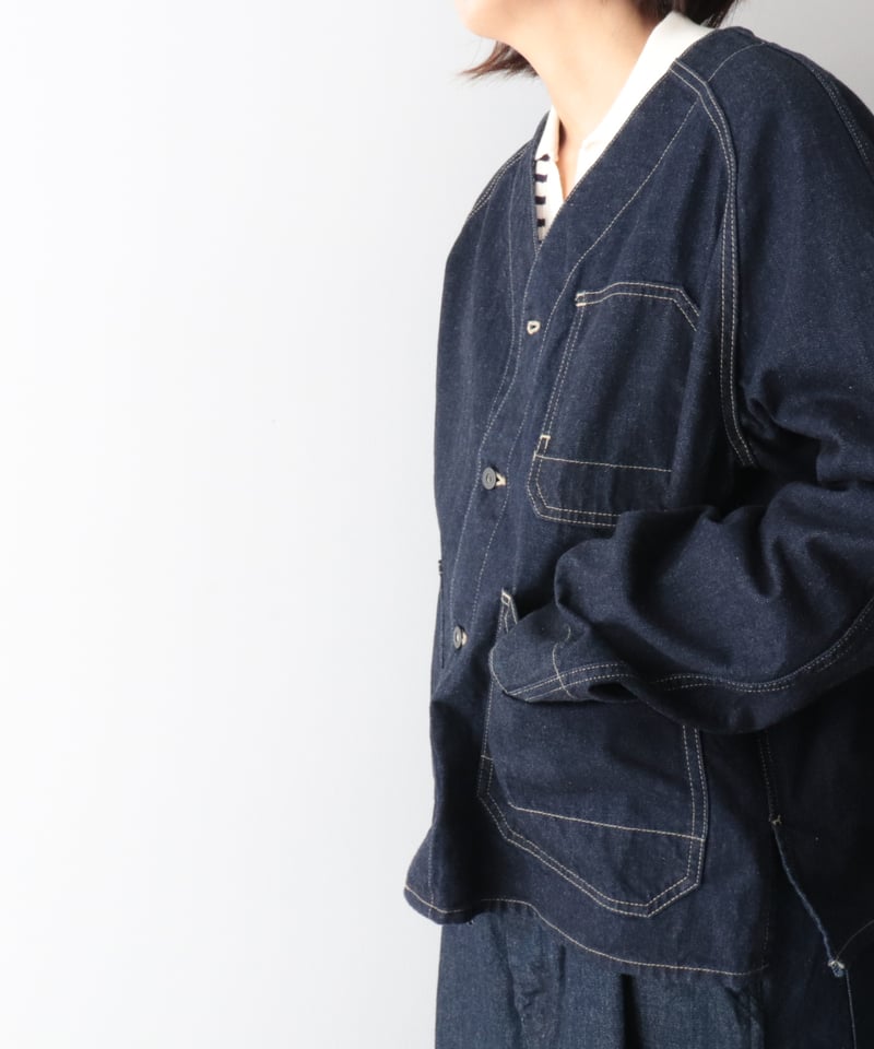 ノーカラーデニムカバーオール [Véritécoeur] | NowN