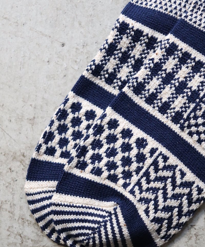 MULTI JACQUARD CREW SOCKS [ROTOTO] | NowN