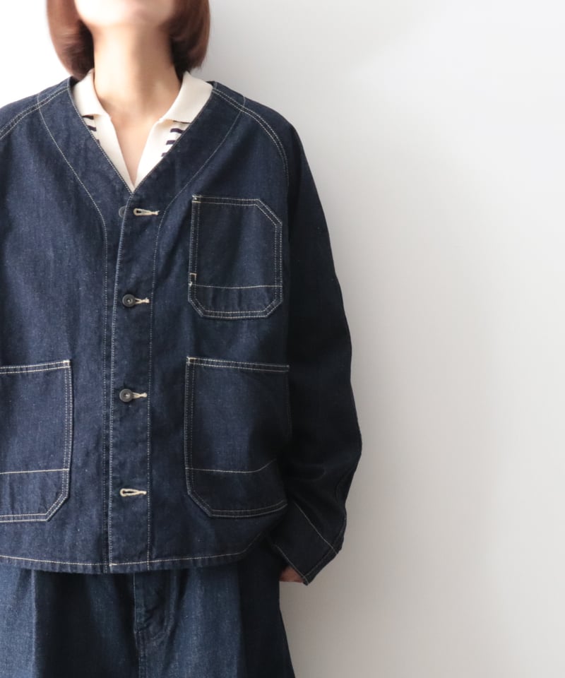 ノーカラーデニムカバーオール [Véritécoeur] | NowN