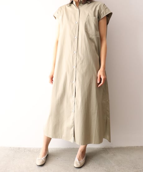 FRENCH SLEEVE OPEN-FRONT DRESS      [LENO]