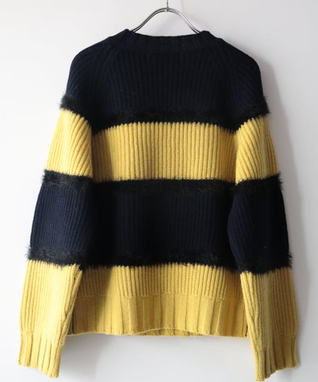 Super Comeback Lamb's Wool Multi Border Knit     [Robes&Confections]