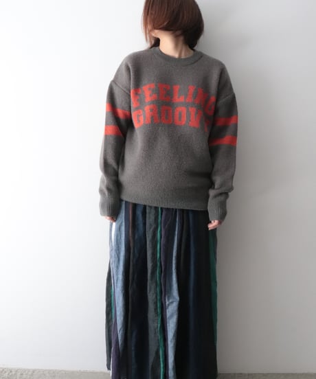 リネン＆コットン MIXギャザースカート     [ARTE POVERA]