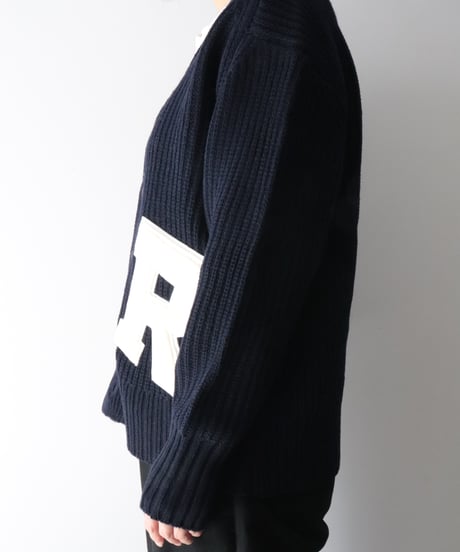 Super Comeback Lamb's Wool Letter Cardigan     [Robes&Confections]