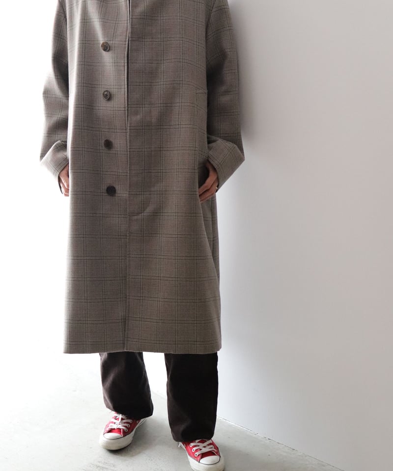 美品 Leno スタンドフォールカラーコート Stand Fall Collar Coat [LENO - UNISEX -