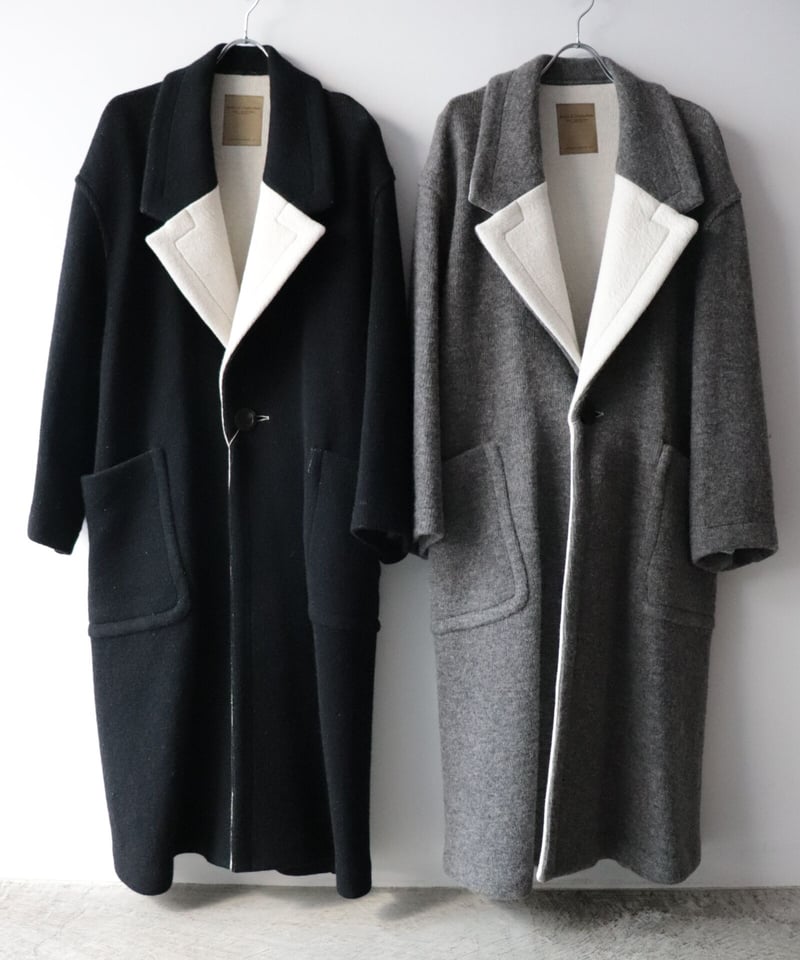 Wool Cotton Double Face Knit Boxy Coat [Rob