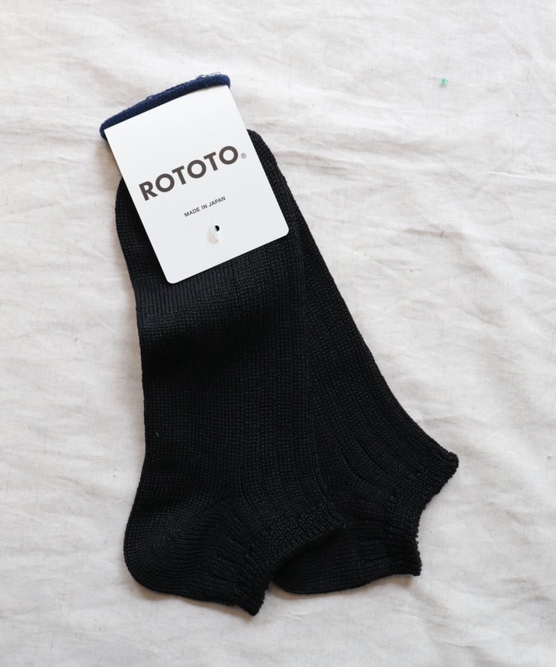LINEN COTTON RIBBED SHORT SOCKS [ROTOTO] |