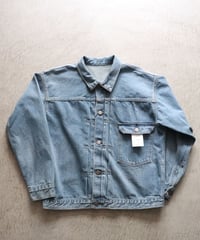 "BRENDA" BIG TRUCKER JACKET  -FADE INDIGO-      [LENO]