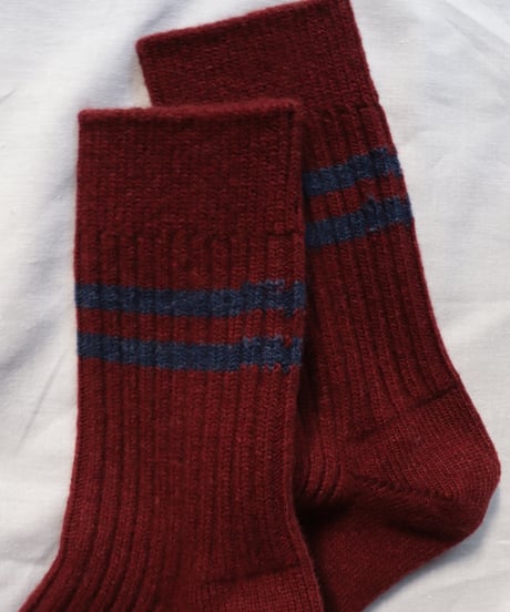 MERINO LAMBS WOOL STRIPE SOCKS     [ROTOTO]