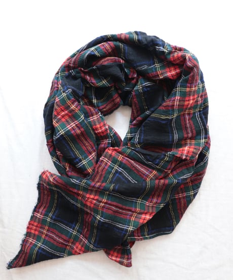 Checked Gauze Stole     [Véritécoeur]