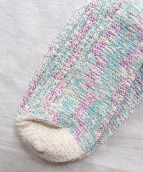 KASURI RIBBED CREW SOCKS     [ROTOTO]