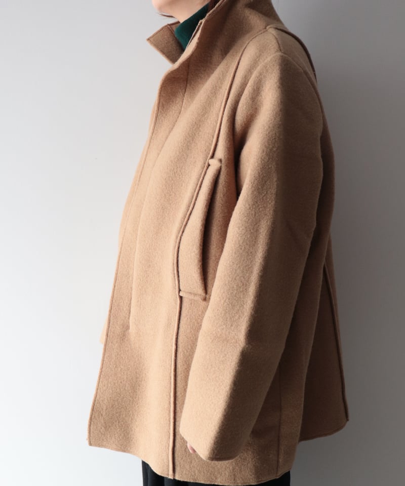 てて様！ヴェリテクール veritecoeur ノーカラーコート　ウール Veritecoeur（ヴェリテクール）ナッピングウールコートVC-2685