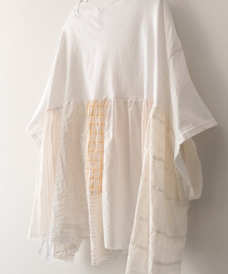 ギルダン RE-インドサリーパッチワークギャザーT     [ARTEPOVERA]