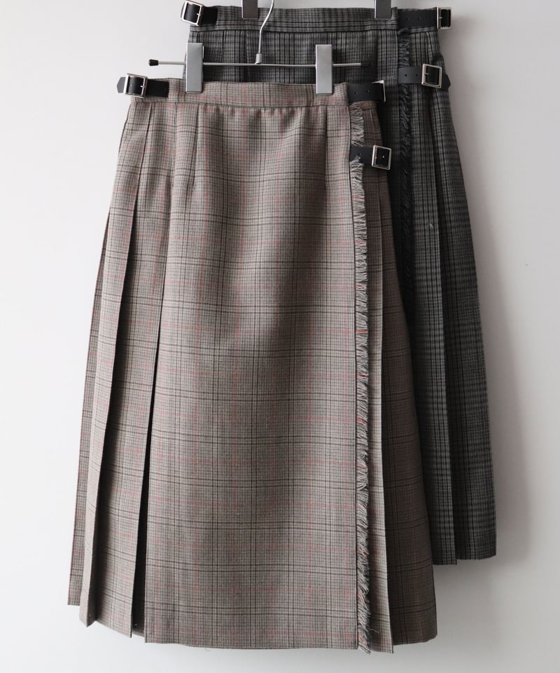 Wool Check Wrap Skirt [LENO] | NowN