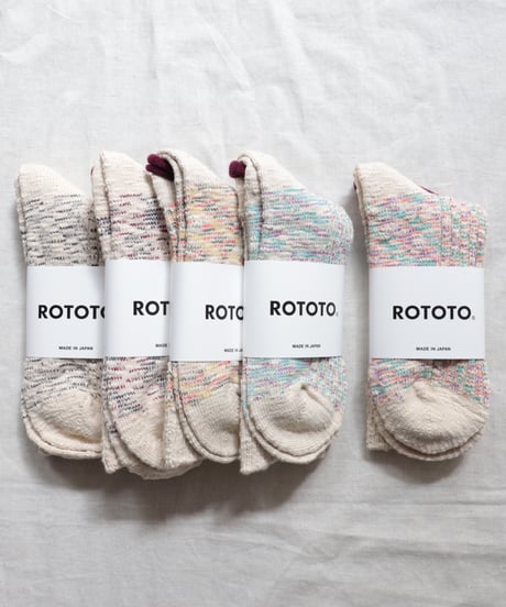 KASURI RIBBED CREW SOCKS     [ROTOTO]
