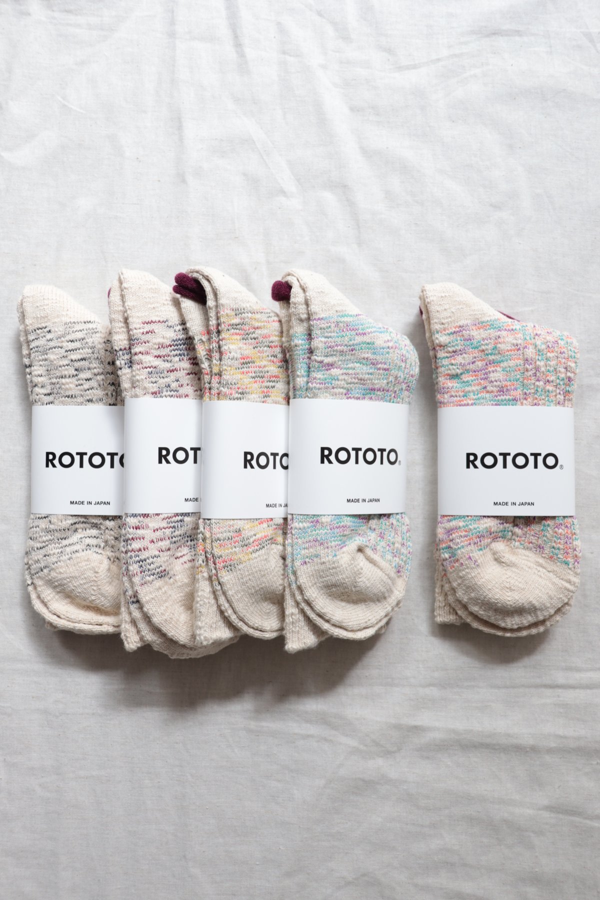 KASURI RIBBED CREW SOCKS [ROTOTO] | NowN