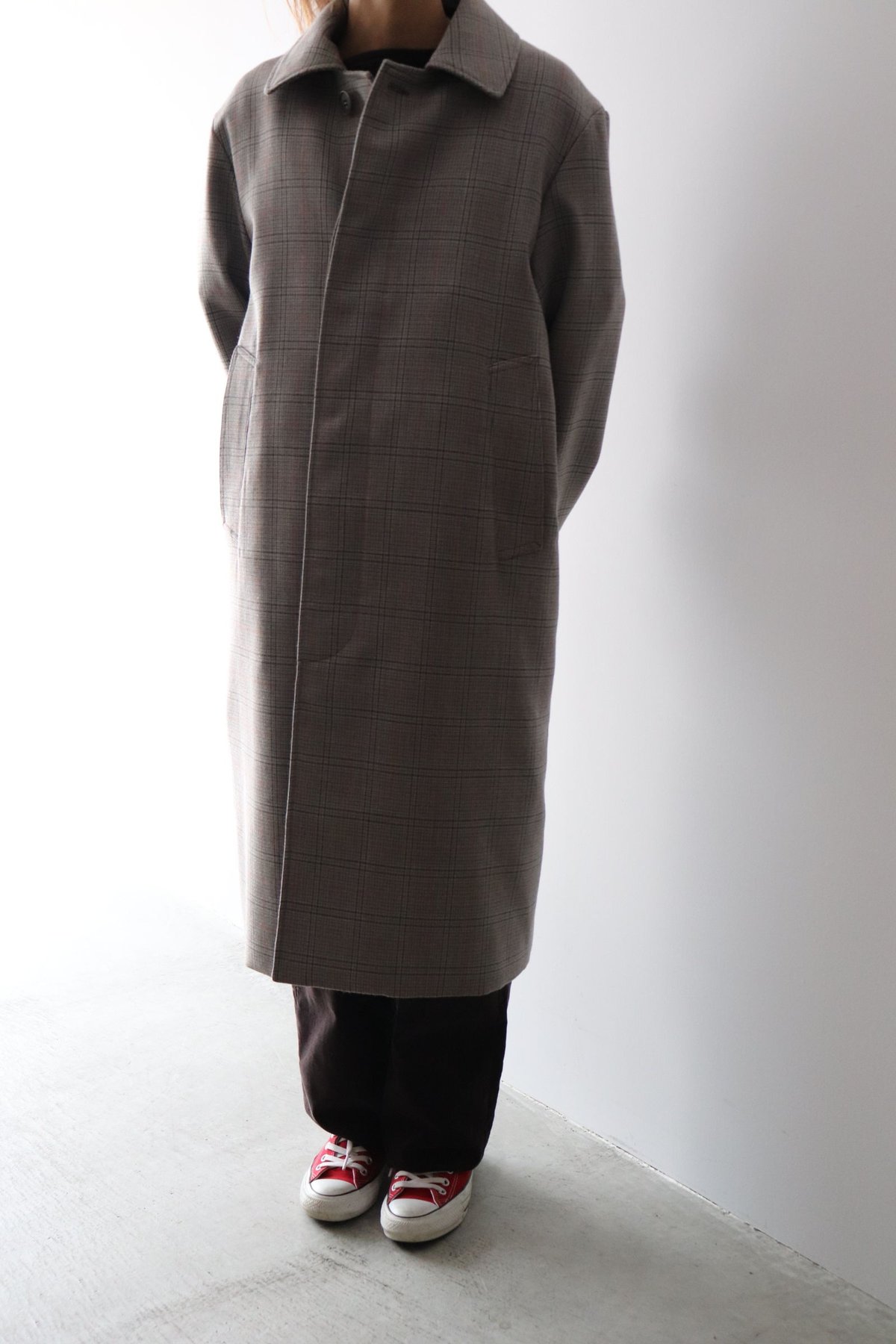 美品 Leno スタンドフォールカラーコート Stand Fall Collar Coat [LENO - UNISEX -