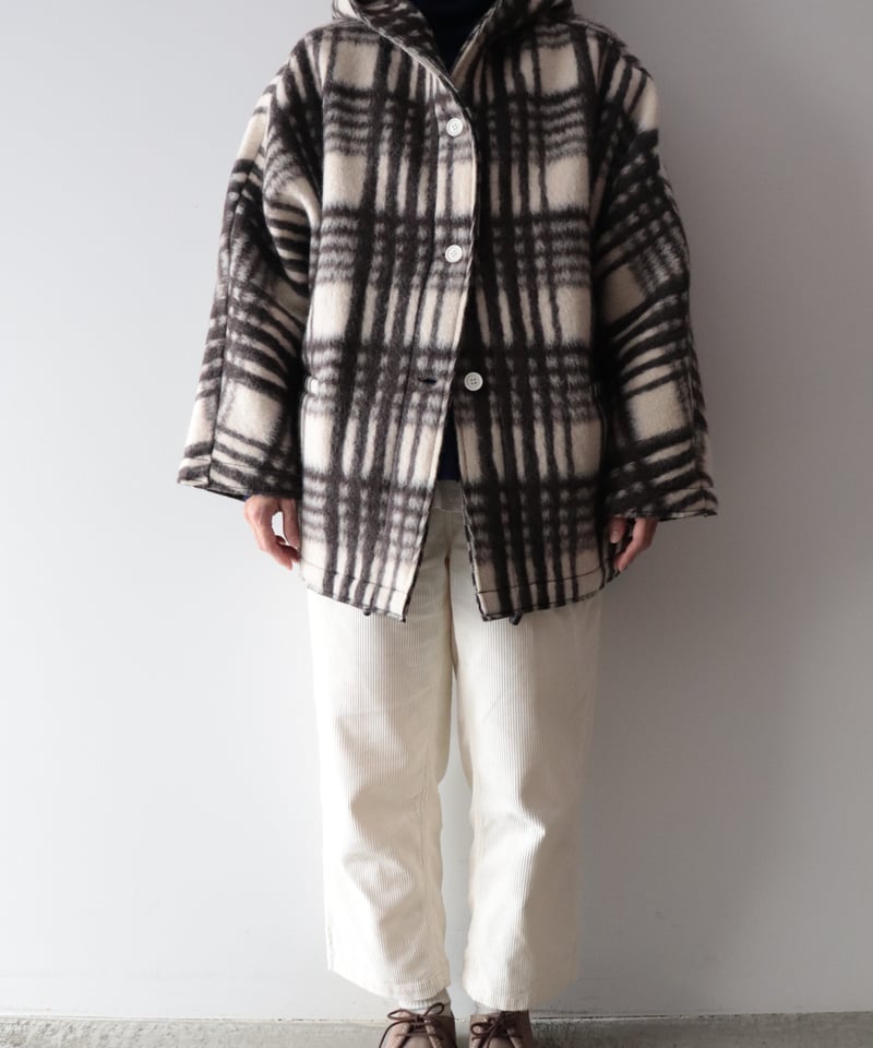 EPOCA フードモヘアコート　40size モヘア　羊毛 イタリア製モヘアフリース ドルマンフードコート [ARTE POVERA] | NowN