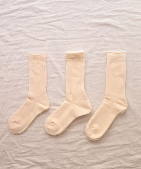 ORGANIC DAIRY 3 PACK CREW SOCKS     [ROTOTO]