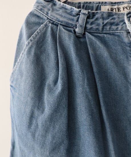 12OZ デニム ２タックワイドダメージ加工     [ARTEPOVERA]