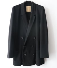 Super 120's Washable Double Jersey Double-Breasted Easy Jacket     [Robes&Confections]