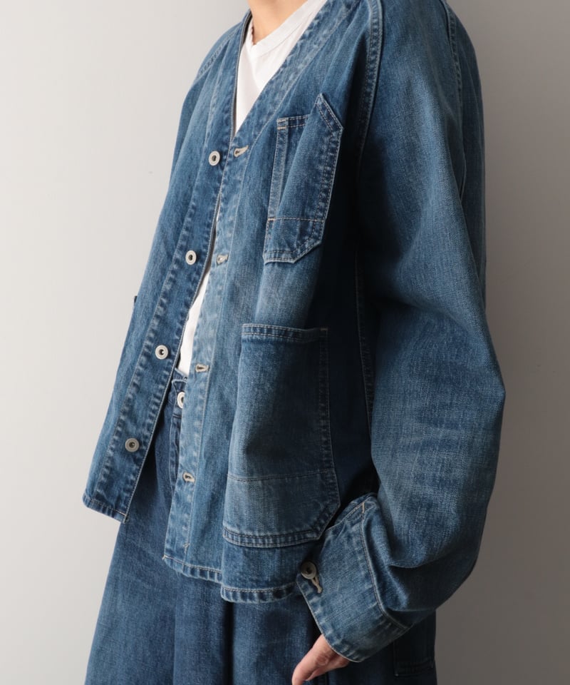 ノーカラーデニムカバーオール [Véritécoeur] | NowN