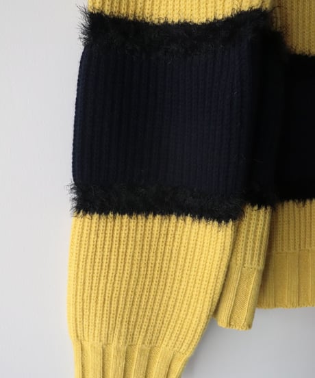 Super Comeback Lamb's Wool Multi Border Knit     [Robes&Confections]