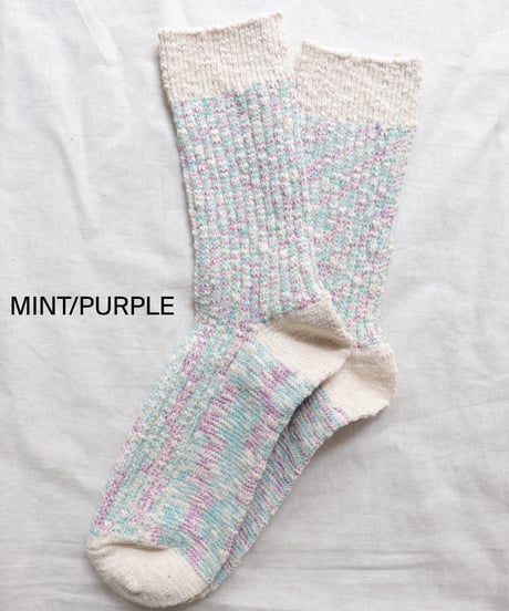 KASURI RIBBED CREW SOCKS     [ROTOTO]