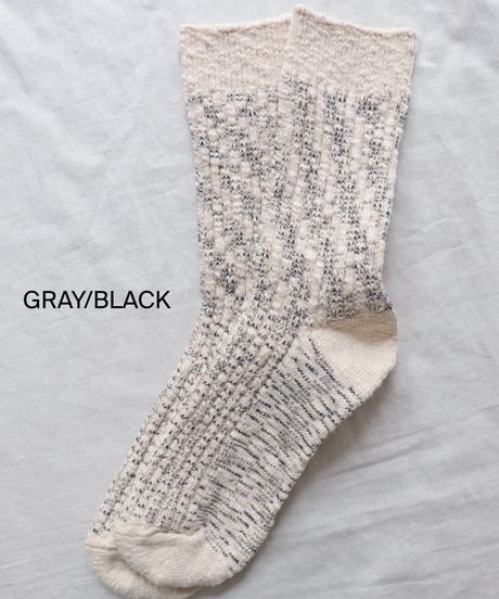 KASURI RIBBED CREW SOCKS     [ROTOTO]