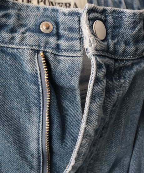 12OZ デニム ２タックワイドダメージ加工     [ARTEPOVERA]