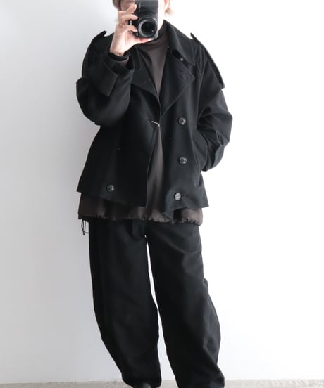 Cotton Moleskin Mid Length Trench     [Robes&Confections]