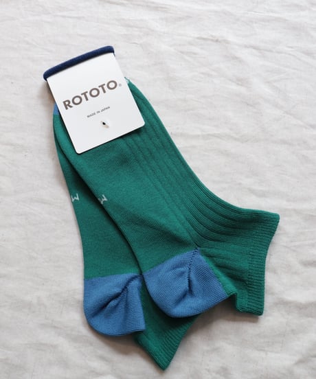 HYBRID ANKLE SOCKS "ORGANIC COTTON&RECYCLE POLYESTER"     [ROTOTO]