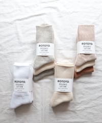 ORGANIC DAIRY 3PACK RIBBED CREW SOCKS     [ROTOTO]