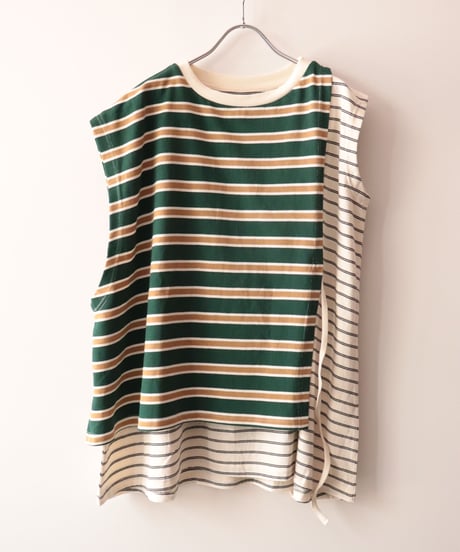 BORDER SWITCH LONG TOP     [KHA;KI]
