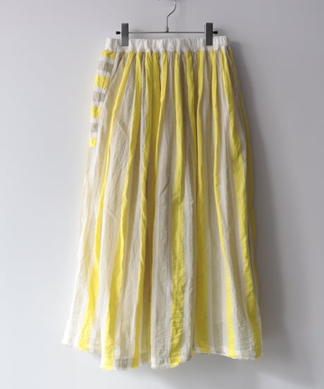 インドコットンストライプ ギャザースカート     [ARTEPOVERA]