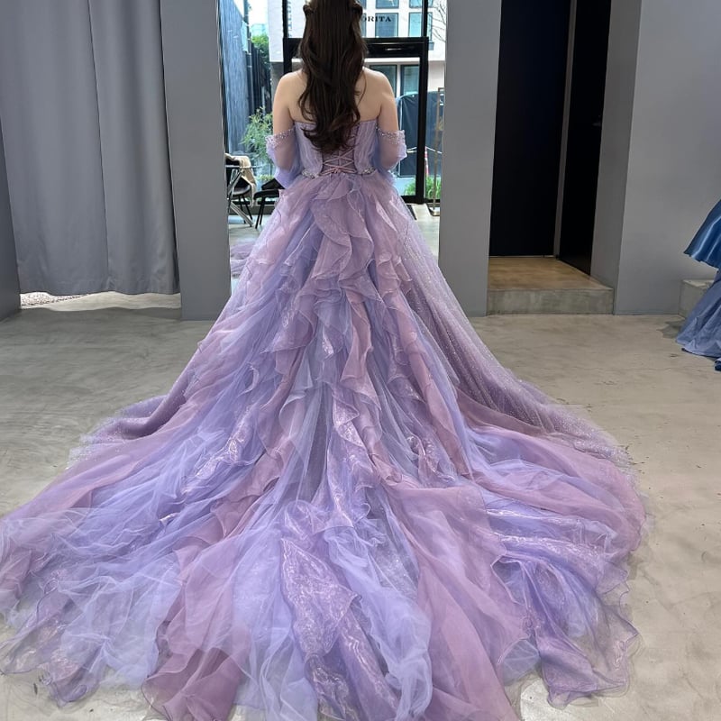 シルバー フリル袖 グリッタードレス KIYOKOHATA DRESS 袖付きグリッタードレスのご紹介