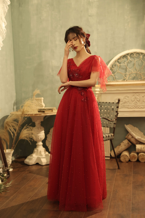 パーティードレス 夜会服 赤 ビジュー ロング ファスナー 演奏会 パーティードレス 夜会服 赤 ビジュー ロング ファスナー 演奏会
