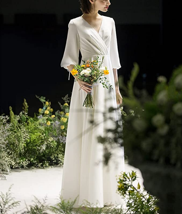 結婚式ドレス 二次会ドレス 撮影 海外挙式 ホワイトドレス シンプル