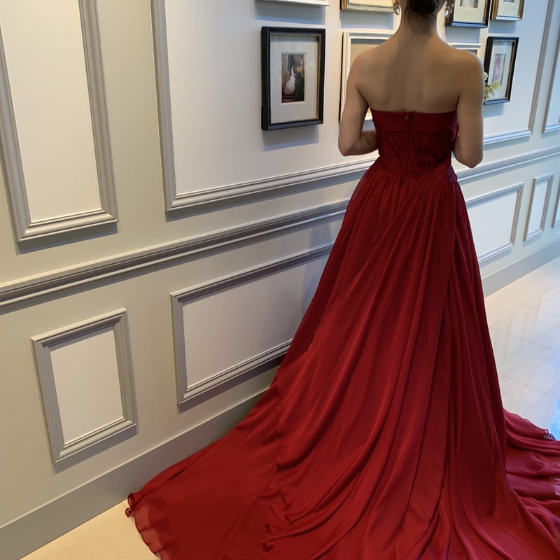 鮮やかな赤色 カラードレス 約5号 日本製 ドレス チュール [S155] 鮮やかな赤色 カラードレス 約5号 日本製 ドレス チュール [S155]の